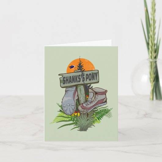 Shanks pony alte Wanderstiefel Karte (Vorderseite)