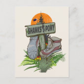 Shanks pony alte Wanderstiefel Postkarte (Vorderseite)