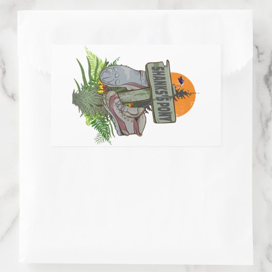 Shanks pony alte Wanderstiefel Rechteckiger Aufkleber (Tasche)