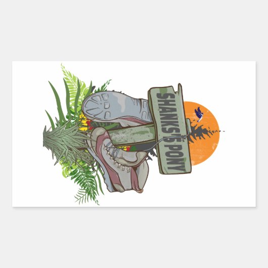 Shanks pony alte Wanderstiefel Rechteckiger Aufkleber (Vorderseite)