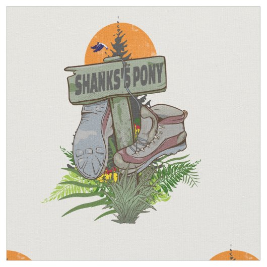 Shanks pony alte Wanderstiefel Stoff (Nahaufnahme)