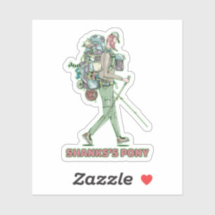 Shanks's pony lustiger Wanderweg Aufkleber