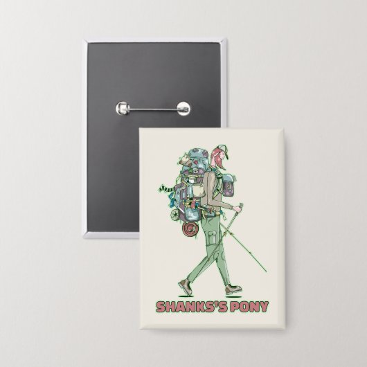 Shanks's pony lustiger Wanderweg Button (Vorderseite/Rückseite)