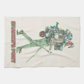 Shanks's pony lustiger Wanderweg Geschirrtuch (Horizontal)