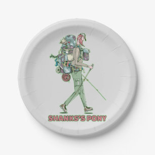Shanks's pony lustiger Wanderweg Pappteller