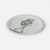 Shanks's pony lustiger Wanderweg Pappteller (Schrägansicht)