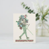 Shanks's pony lustiger Wanderweg Postkarte (Stehend Vorderseite)