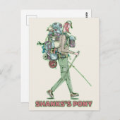 Shanks's pony lustiger Wanderweg Postkarte (Vorne/Hinten)