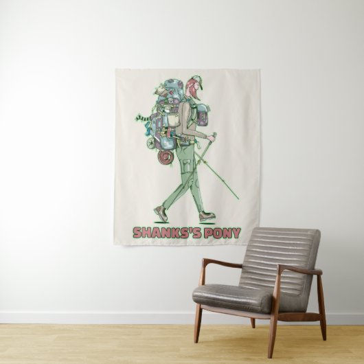 Shanks's pony lustiger Wanderweg Wandteppich (Beispiel)