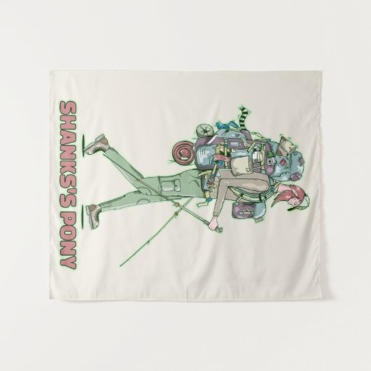 Shanks's pony lustiger Wanderweg Wandteppich (Vorderseite (Horizontal))