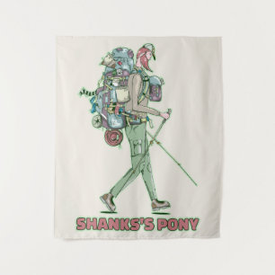 Shanks's pony lustiger Wanderweg Wandteppich