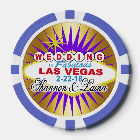 Shannon2 lila Hochzeit Vegas Poker Chip (Vorderseite)