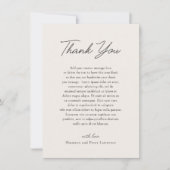 Shannon Beige Elegant Wedding Dankeskarte (Vorderseite)