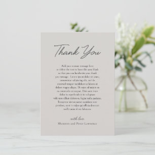 Shannon Gray Elegant Wedding Dankeskarte