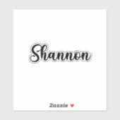 Shannon Name - Handgeschriebene Kalligrafie Aufkleber (Blatt)
