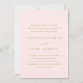Shannon Pink and Gold Elegante Wedding Einladung (Vorderseite)