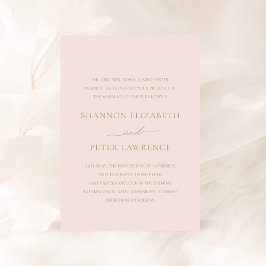 Shannon Pink and Gold Elegante Wedding Einladung