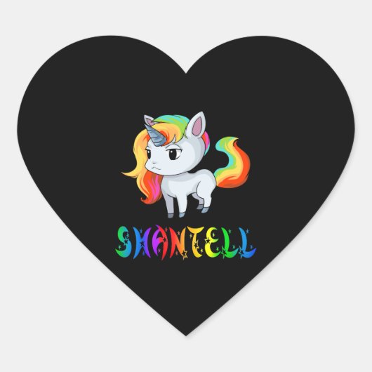 Shantell Unicorn Herz-Aufkleber (Vorderseite)