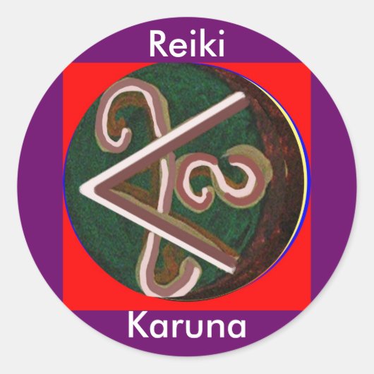 Shanti = Frieden Runder Aufkleber (Vorderseite)