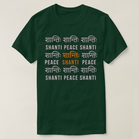 Shanti Hindi Sanskrit T-Shirt (Design vorne)
