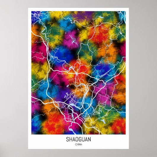 Shaoguan China City Map Poster (Vorne)