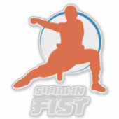 Shaolin-Faust Kung Fu Krieger Aufkleber (Vorderseite)