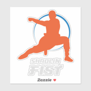 Shaolin-Faust Kung Fu Krieger Aufkleber