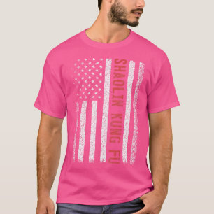 Shaolin Kung Fu Amerikanische Flagge 4. Juli T-Shirt