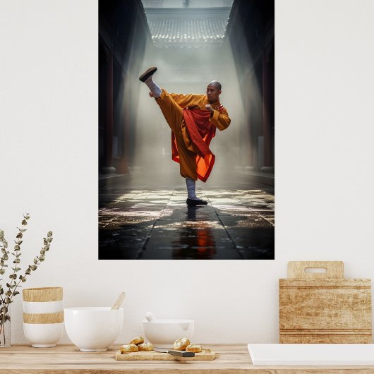 Shaolin Kung Fu Warrior Poster (Küche)