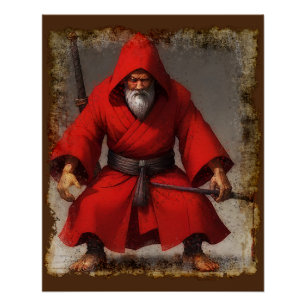 Shaolin Master Fantasy Art Poster