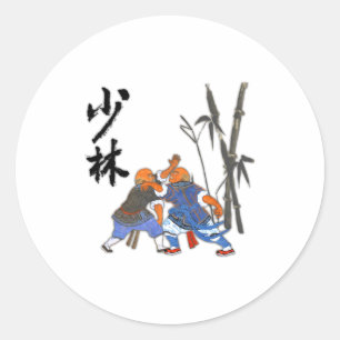 Shaolin Mönche T-Shirt Runder Aufkleber