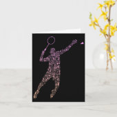 Shape Collage Silhouette Badminton Player Shirt Ba Karte (Gelbe Blume)
