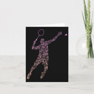 Shape Collage Silhouette Badminton Player Shirt Ba Karte