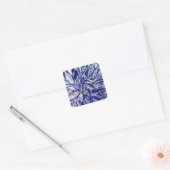 Shape Square Selten Blue Dalhia Quadratischer Aufkleber (Umschlag)