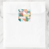 Shape World Pattern Quadratischer Aufkleber (Tasche)