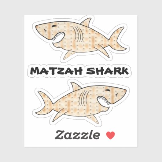 Shaped Stickers Matzah Shark Aufkleber (Blatt)