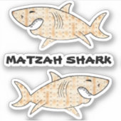Shaped Stickers Matzah Shark Aufkleber (Vorderseite)
