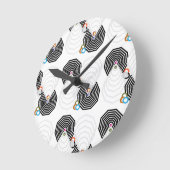 Shapes and Colors Bath Towel Set Runde Wanduhr (Winkel)