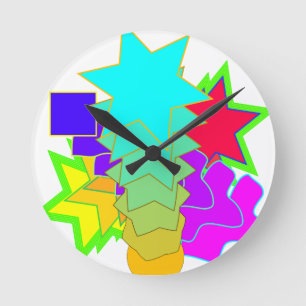 Shapes and Colors Clock Runde Wanduhr