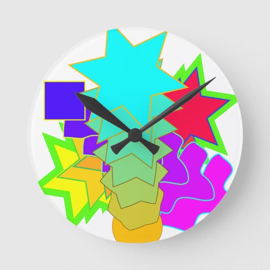 Shapes and Colors Clock Runde Wanduhr (Vorderseite)