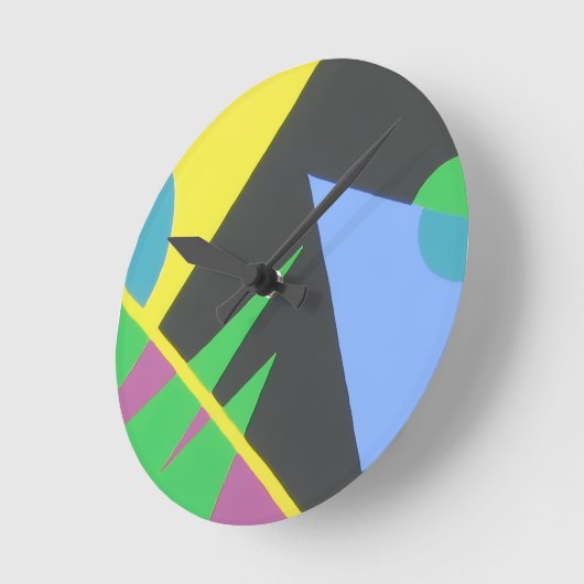 Shapes in the Dark Geometric Round Clock Runde Wanduhr (Winkel)