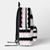 “Shapes of Tomorrow” Black, White & Pink Wavy  Bedruckter Rucksack (Links)