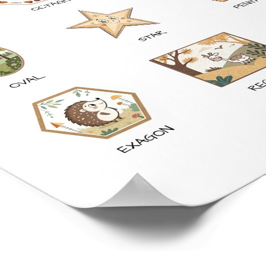 Shapes Poster – Preschool Learning Wall Art (Ecke)