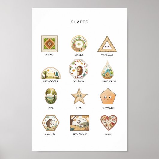 Shapes Poster – Preschool Learning Wall Art (Vorne)