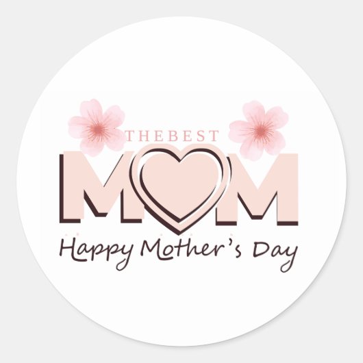 SHappy Mother's Day! | Niedliche Typografie Runder Aufkleber (Vorderseite)