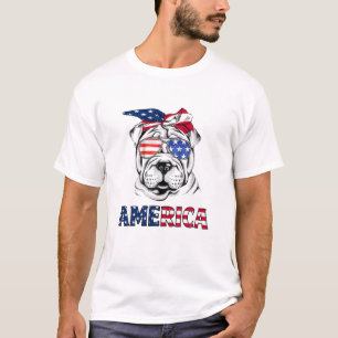 Shar Pei American Flag Shar Pei Mama Shar Pei 4Th T-Shirt