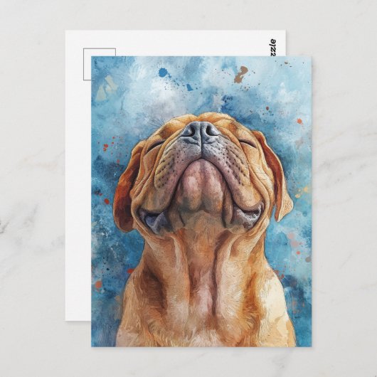 Shar Pei Aquarellmalerei Postkarte (Vorne/Hinten)
