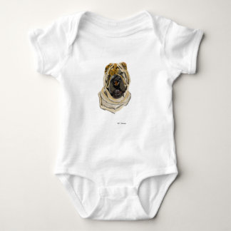 shar pei baby strampler