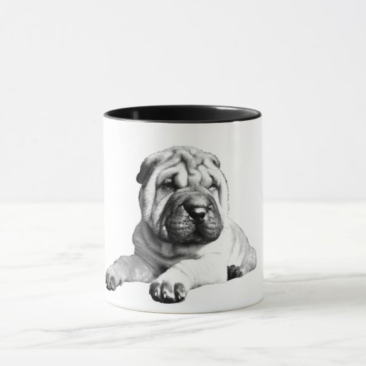 Shar Pei Black and White Tasse (Zentrum)