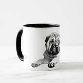 Shar Pei Black and White Tasse (Vorderseite Links)